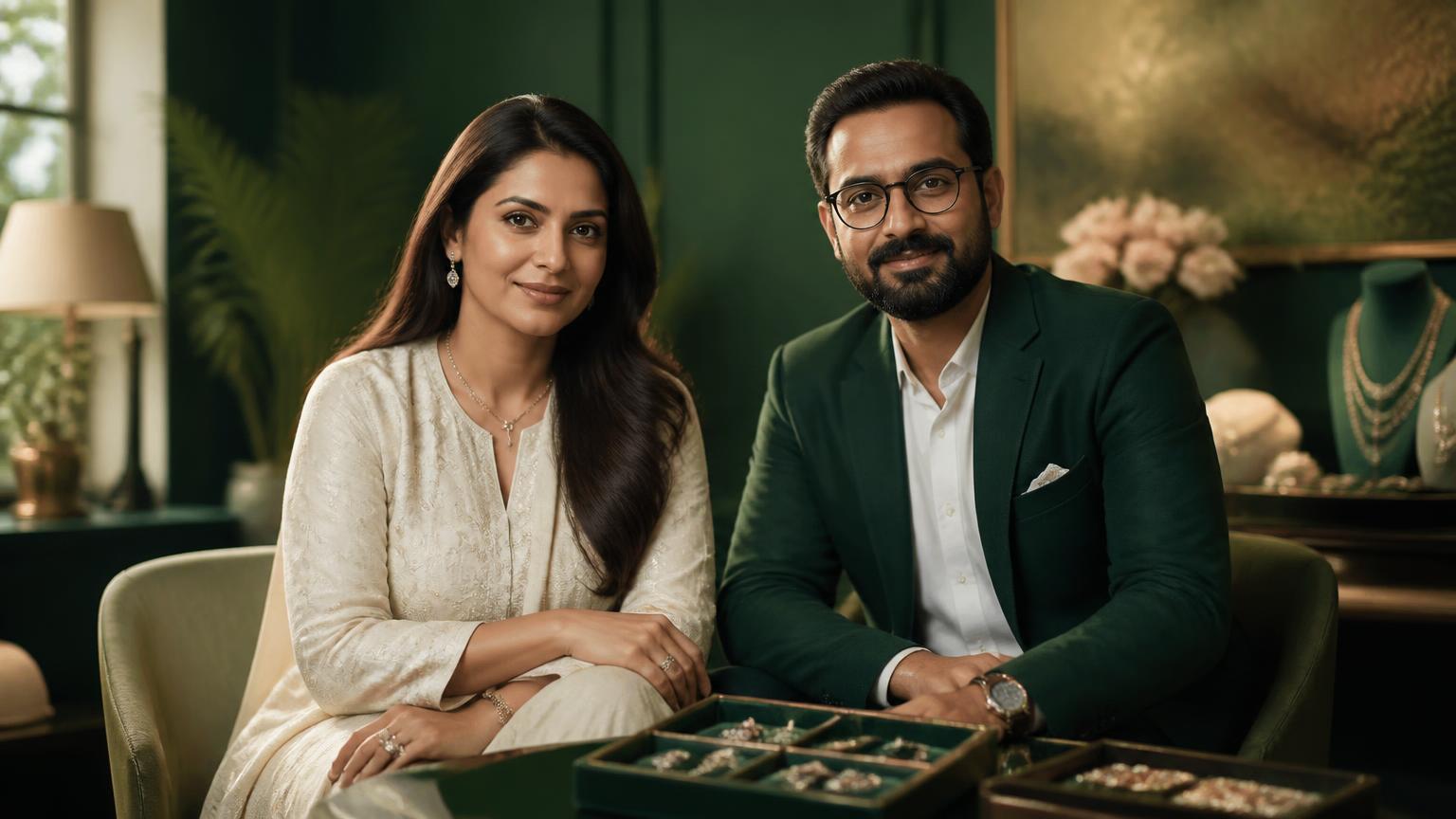 Pooja Bansal and Vipin Goyal, founders of Divipraa, in the studio
