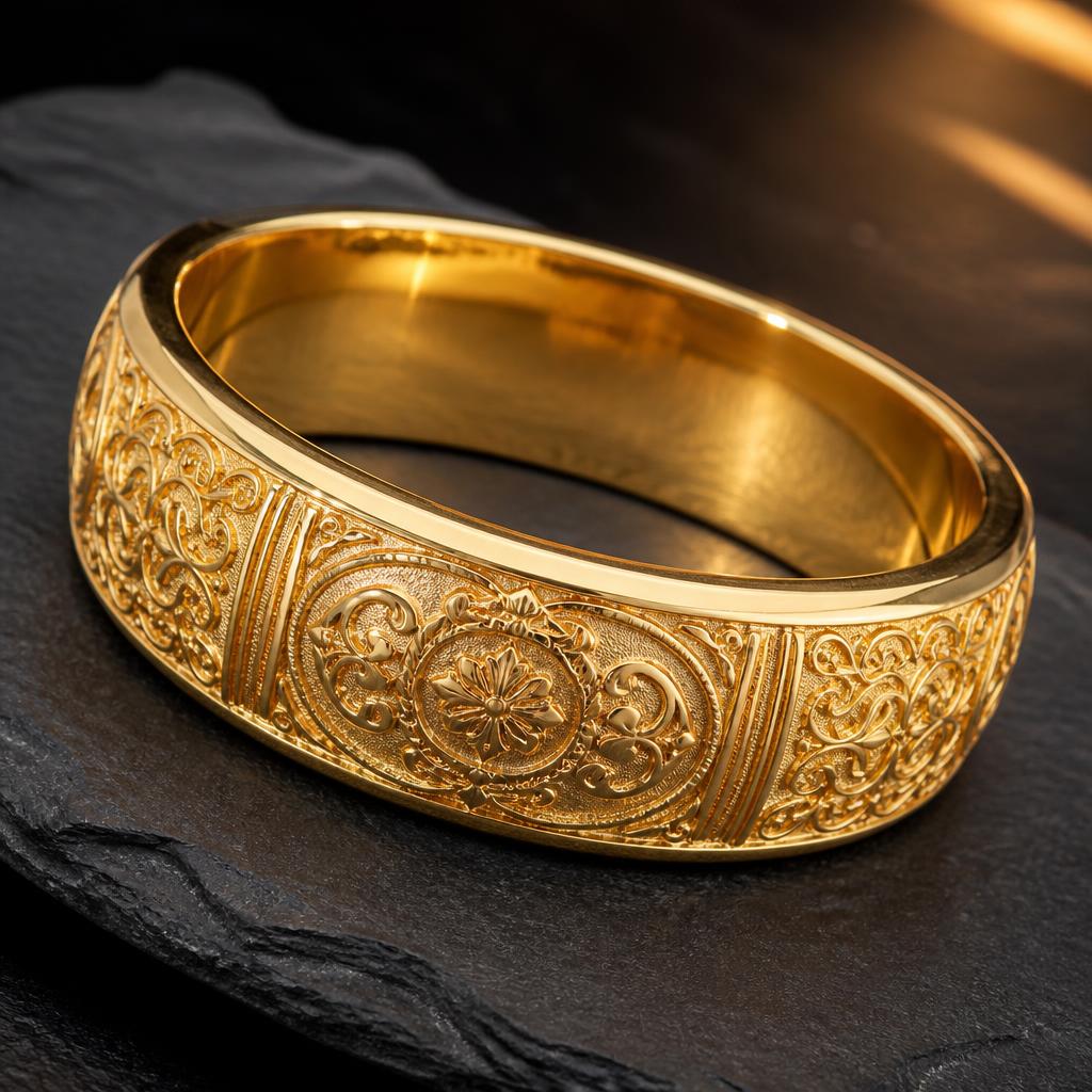 Men's Gold-Tone Kada gold-toned bangles for men — studio front view · anti-tarnish artificial jewellery by Divipraa
