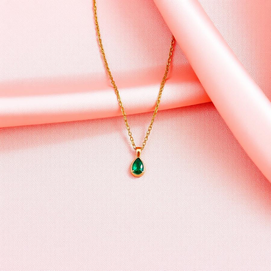 Petite Emerald Pendant — Studio view